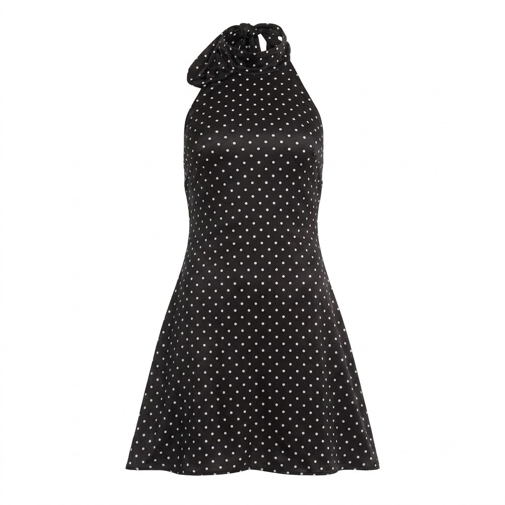 Abito Mini con Scollo all'Americana – Fantasia a Pois